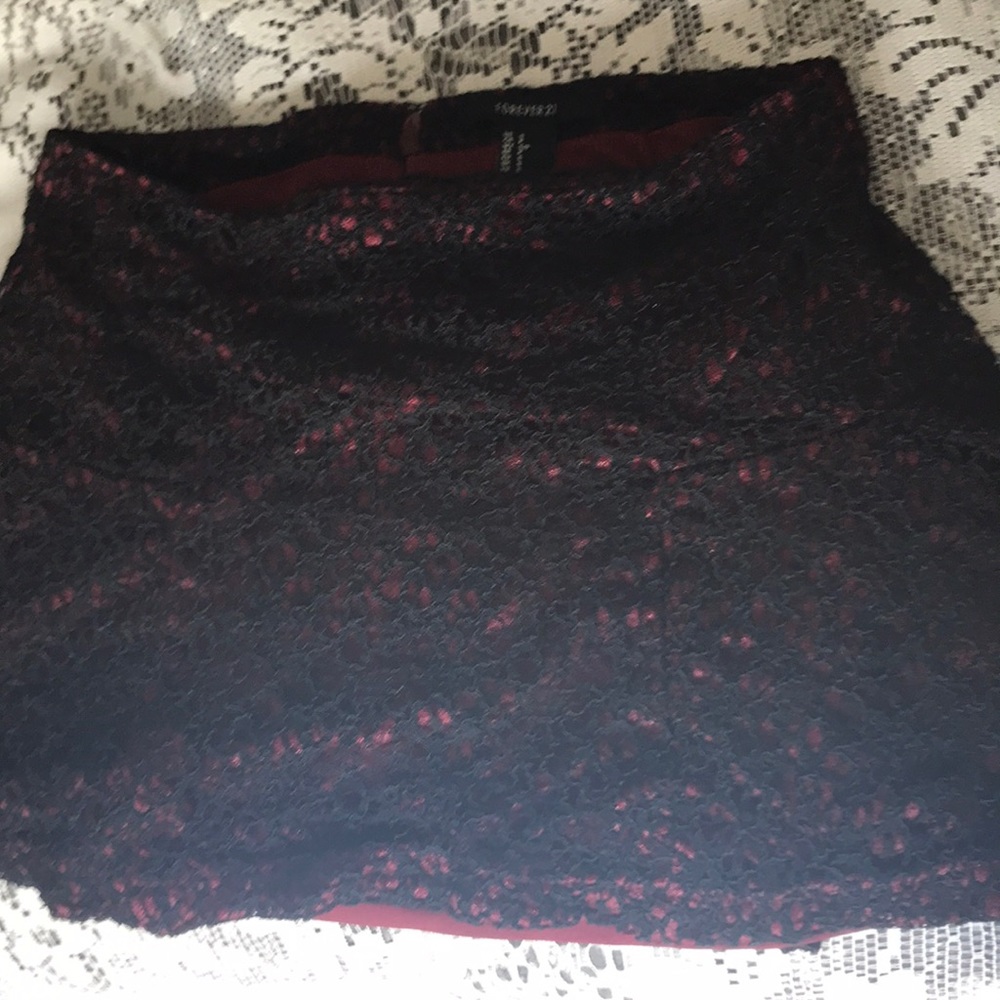 Black and red lace skirt